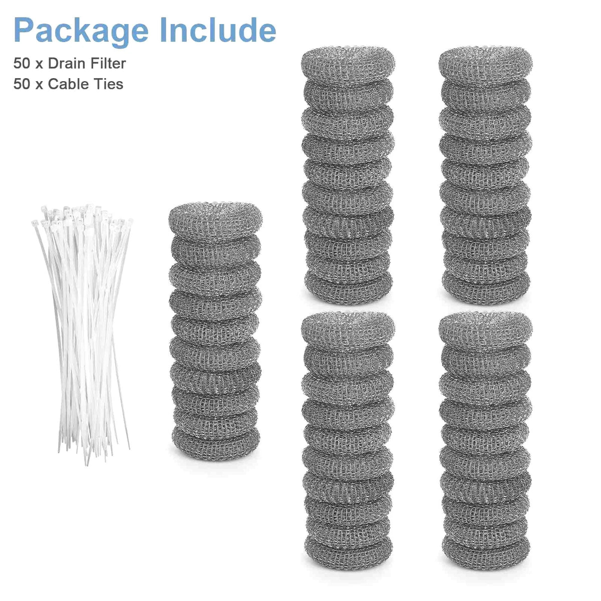 50PCS rust-resistant Washing Machine Drain Filters With Easy installation