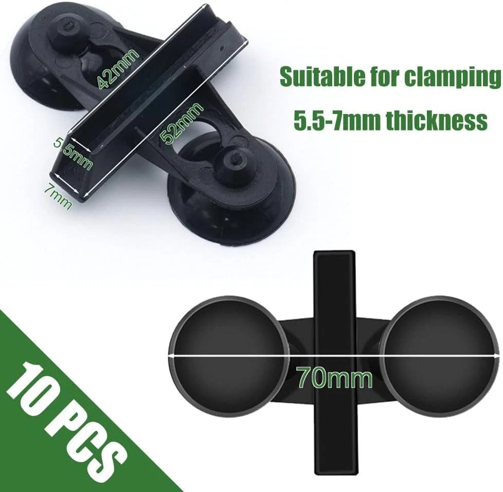 LINLAN 10 Pieces Aquarium Divider Suction Cup Clips, Glass Fixing Black