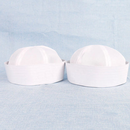 Adult White  Navy SAILOR Fishing Marine Costume Hat Cap 58cm gg