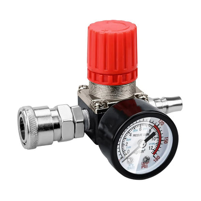 1/4" Air Compressor Pressure Gauge Regulator Valve 180 PSI for Tire Inflator