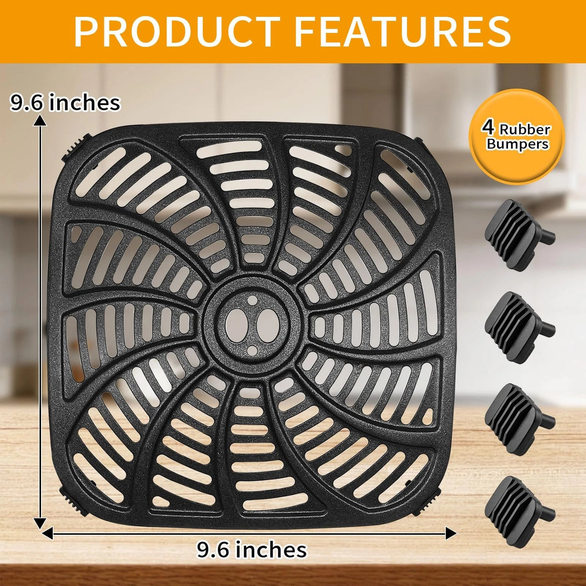 GXCSY Air Fryer Accessories for Gourmia GAF858 GAF823, 9.6''*9.6'', Silver