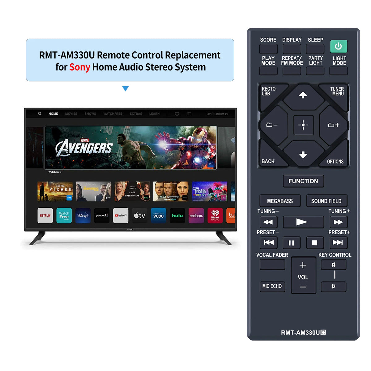 RMT-AM330U Remote Control For Sony Audio System MHC-V11 MHC-V13 MHC-M20