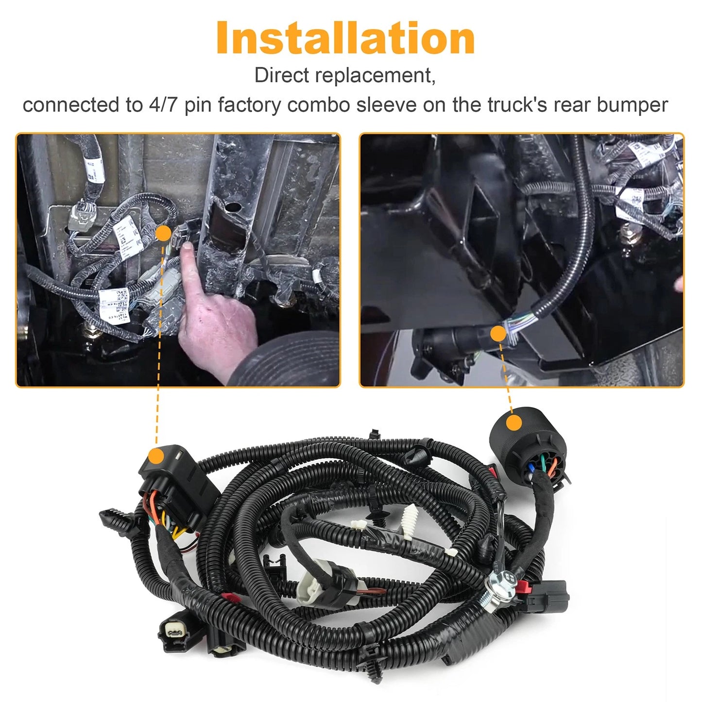 Trailer Tow Wiring Harness For Ford F-150 2015-2020 with Park Aid HL3Z-13A576-A