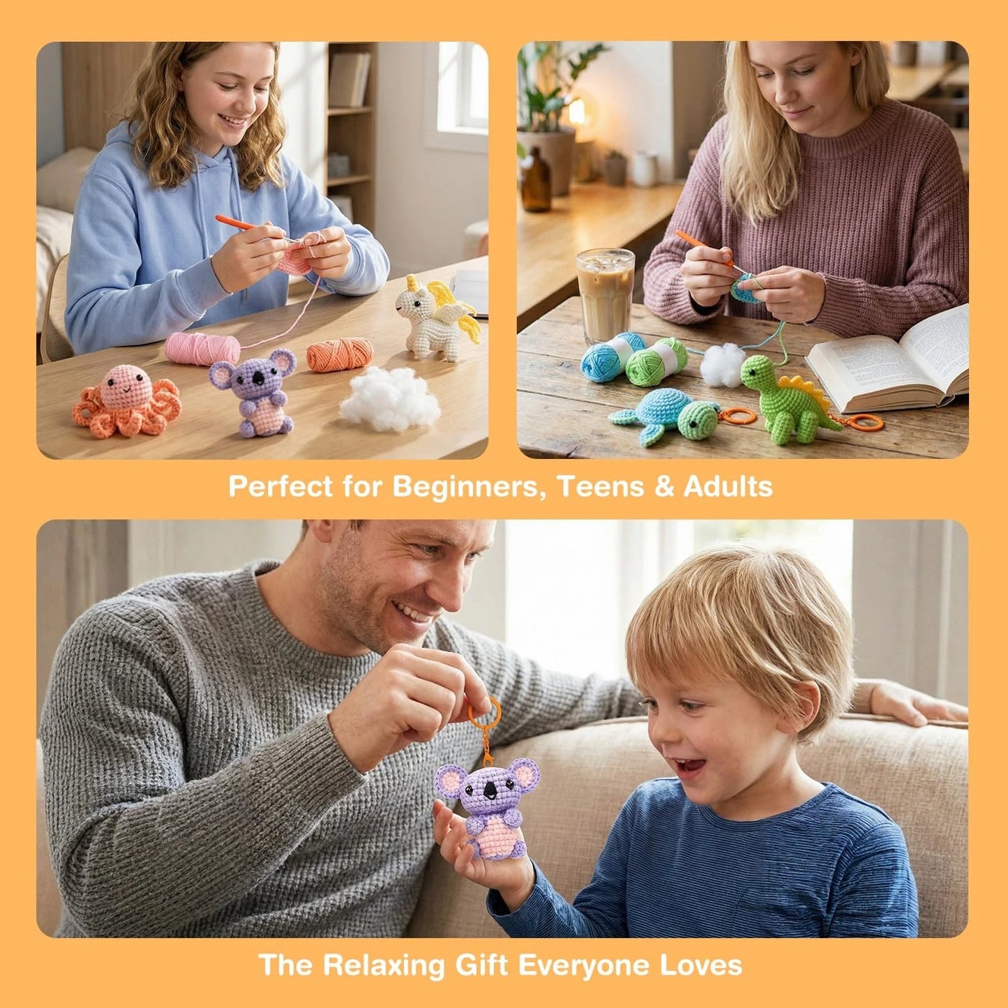 Avenir Crochet Kit for Beginners, Mint Turtle Animal Small,