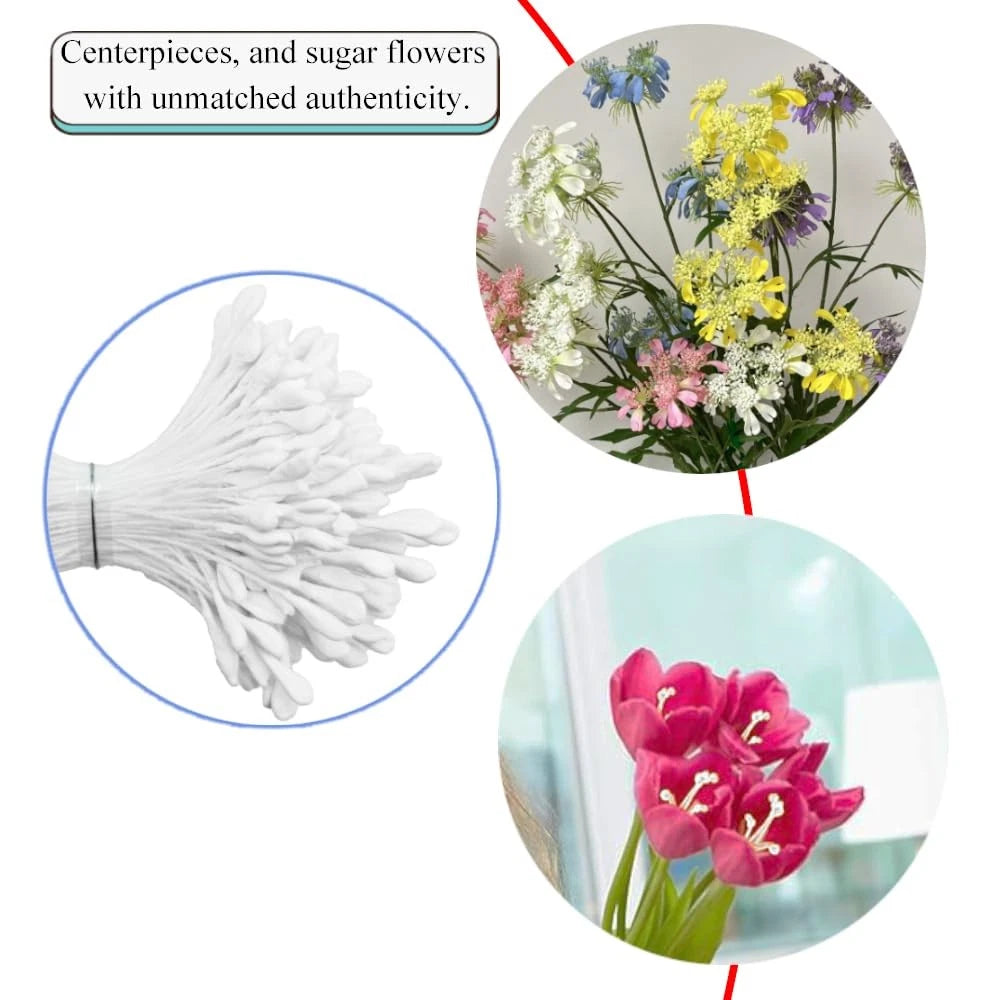 HAHIYO 700Pcs 2.5mm Matte White Double-Head Flower 2.5mm-700Pcs,