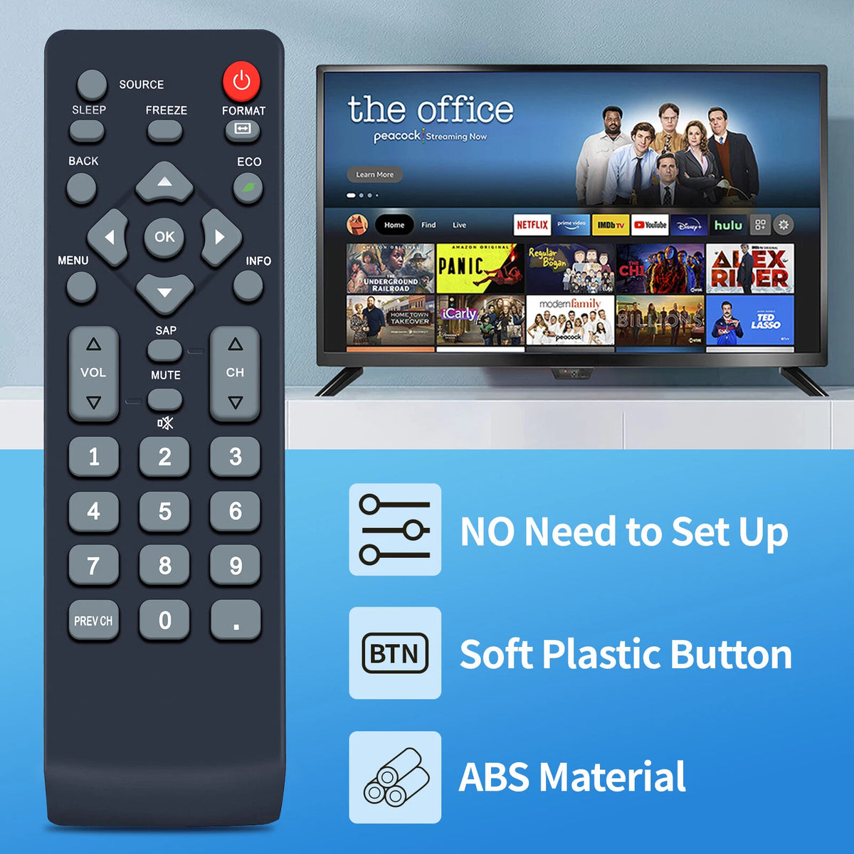 NH001UD RTNH001UD Remote Control For Emerson Sylvania LCD LED TV LC370EM2