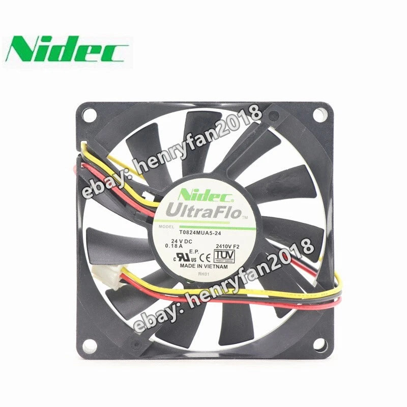 Nidec T0824MUA5-24 Axial Fan DC 24V 0.18A 80X80X15mm 3-pin Cooling Fan