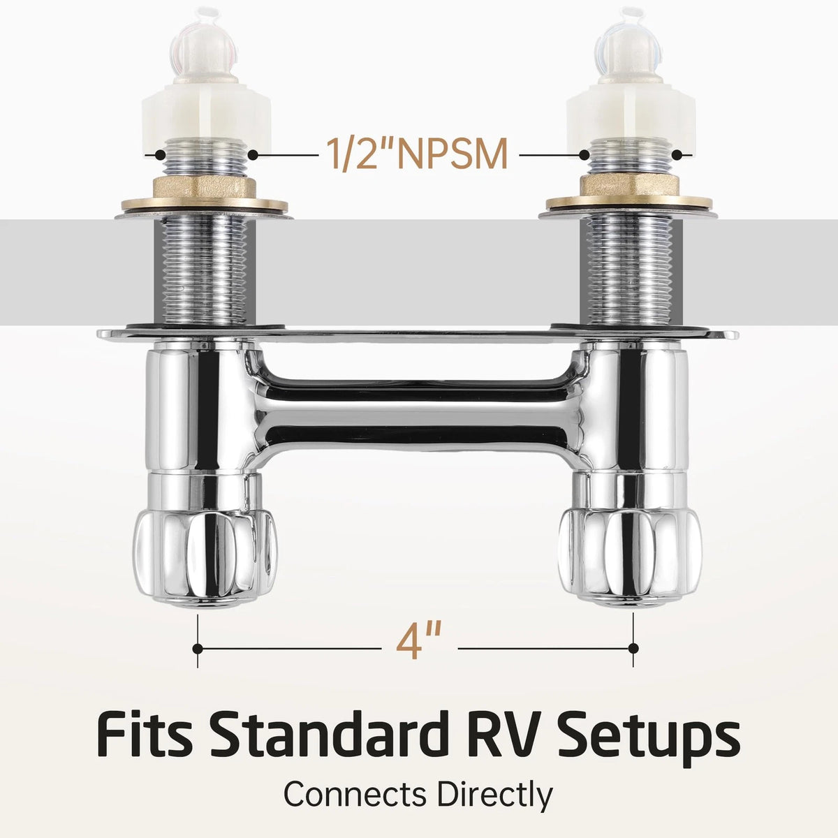 All Metal RV Shower Faucet with Hose and 2 Function Showerhead, KES No Chrome
