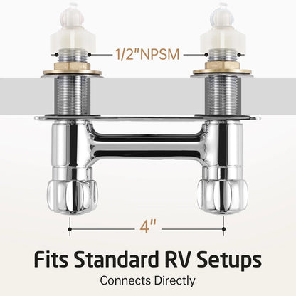 All Metal RV Shower Faucet with Hose and 2 Function Showerhead, KES No Chrome