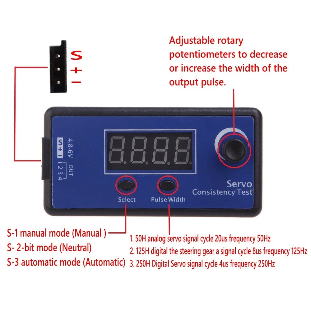 Universal RC Model Steering Gear Digital Servo Tester ESC Consistency Detecter