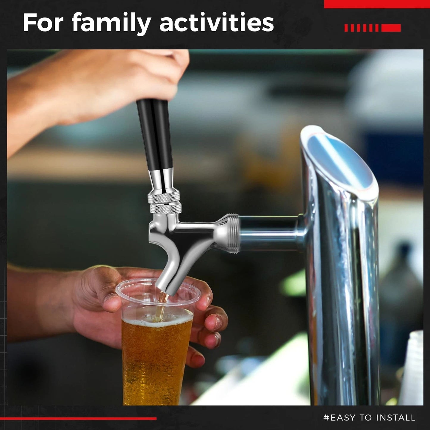 Sliner 2 Pcs Stout Beer Faucet, Stainless Steel Draft Keg Tap NORMAL, Silver