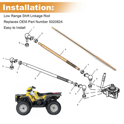 Low Range Shift Linkage Rod 5020824 For Polaris Sportsman 500 400 - Gold