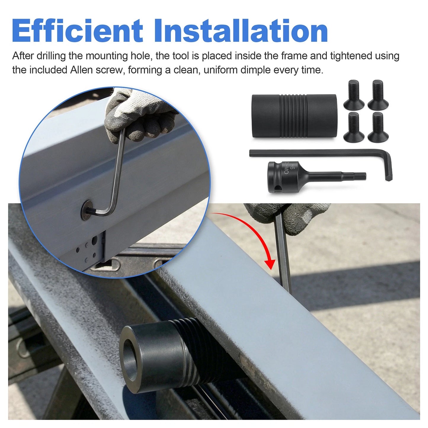 Professional Door Frame Dimple Tool – Double-Sided Hardened Steel Fastener