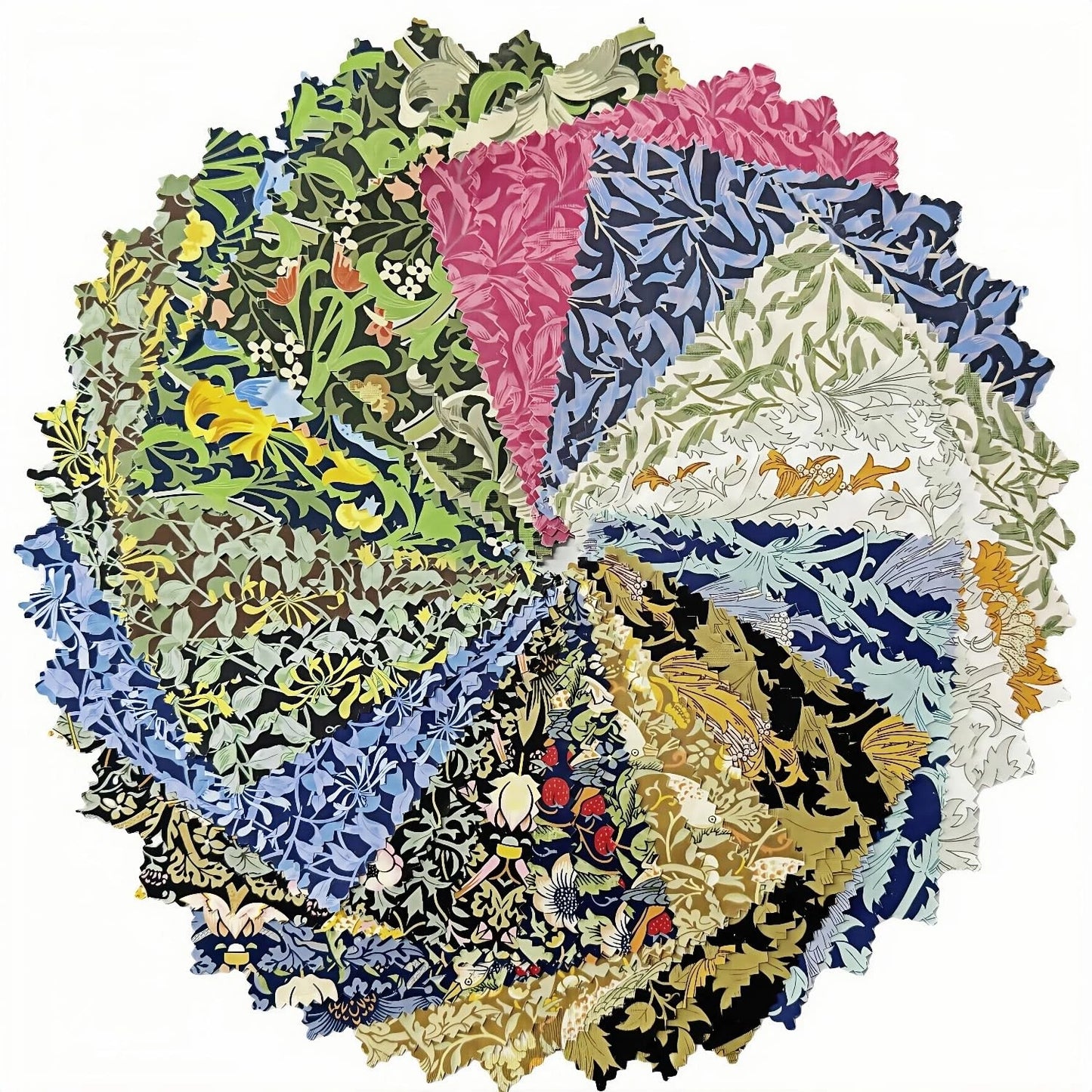 Retro Precut Fabric for Quilting 5 Inch Vintage Floral 5 inch, Green