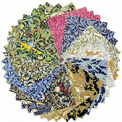 Retro Precut Fabric for Quilting 5 Inch Vintage Floral 5 inch, Green