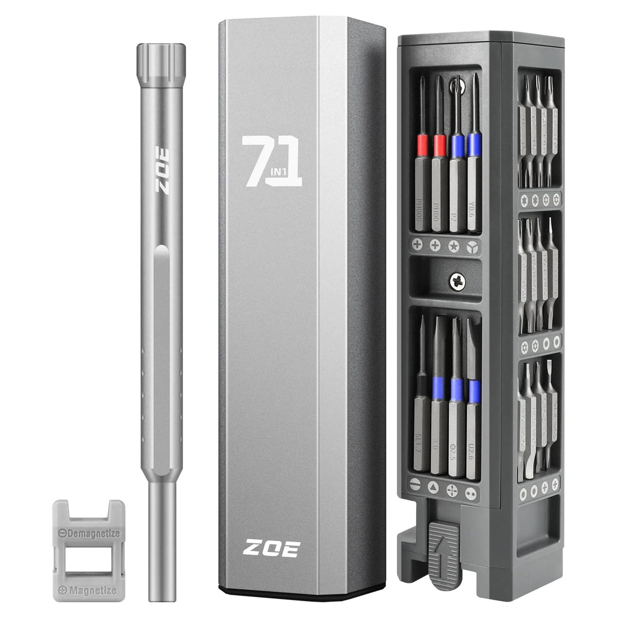 71-in-1 Precision Screwdriver Set with 71 IN 1 silver white, Silver White