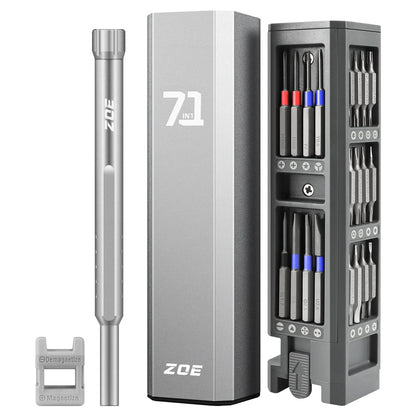 71-in-1 Precision Screwdriver Set with 71 IN 1 silver white, Silver White