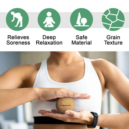 COENGWO Cork Massage Ball, Myofascial Release Yoga 3 Inch(No Bag)