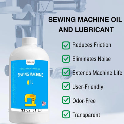 32 oz Fine Light Sewing Machine Oil and Lubricant, Commercial & 32 oz, clear