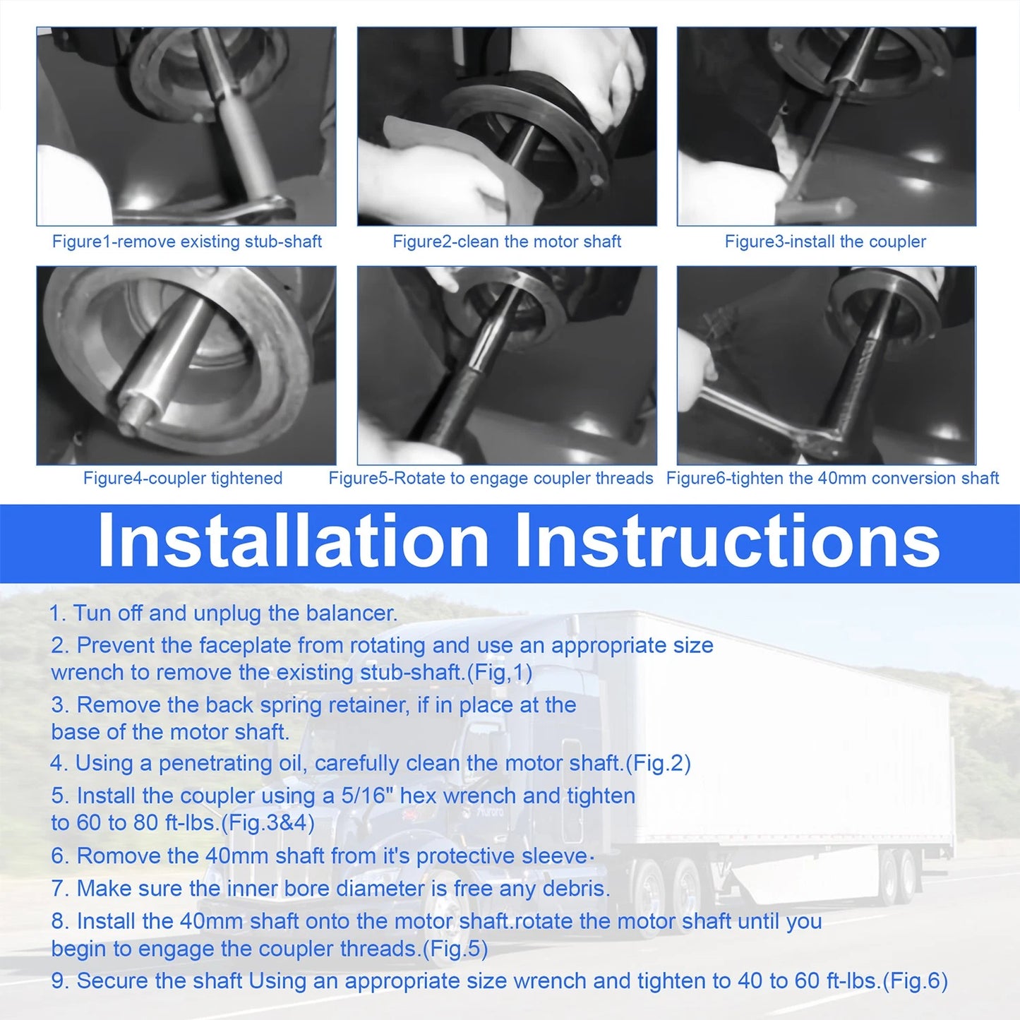 Complete 28mm to 40mm Shaft Conversion Kit with Cones & Wing Nut