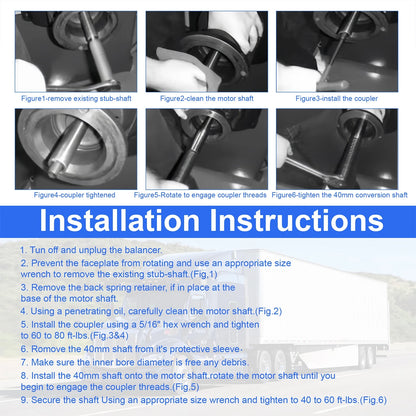 Complete 28mm to 40mm Shaft Conversion Kit with Cones & Wing Nut