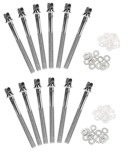 TUOREN Drum Set Hardware 12-Pack Stainless Steel Tight M6 x60mm, silver