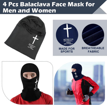 4 Pcs Football Cross Ski Mask Full Face Cover Faith Christian Balaclava...