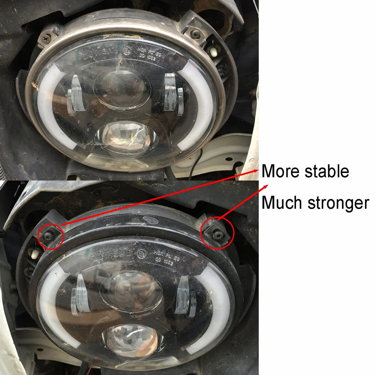 2Pcs Round Headlight Mount Bracket Rings Kits For Jeep Wrangler JK 2007-2017