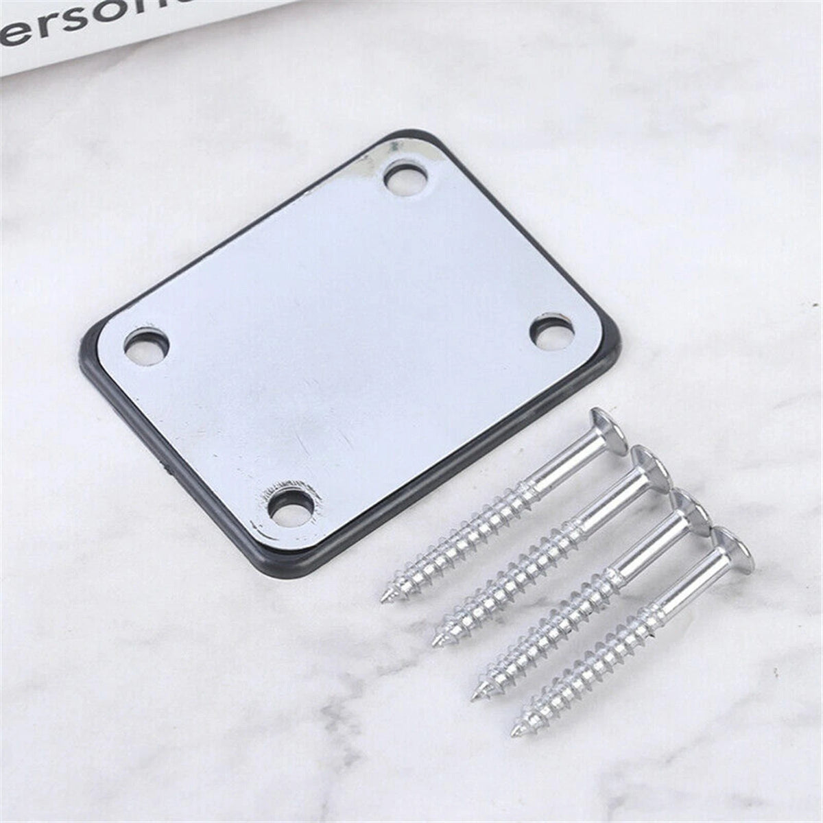 Silver Neck Plate w/ 4 Screws For Strat Tele LP SG Jazz Bass Electric Guitars jj