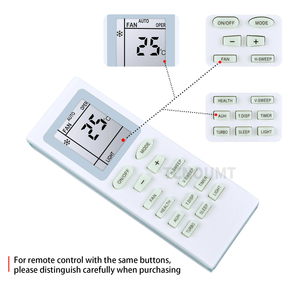 Remote Control For Gree Air Conditioning YB1A21 YB1F YB1F2 YB1FA YB1FAF YB1F2F