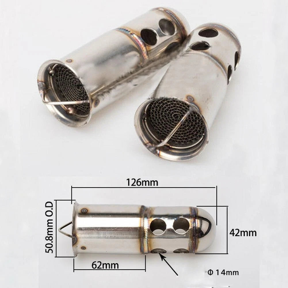 Stainless Steel Motorcycle Exhaust Pipe DB Killer Silencer 126mm Muffler Baffle