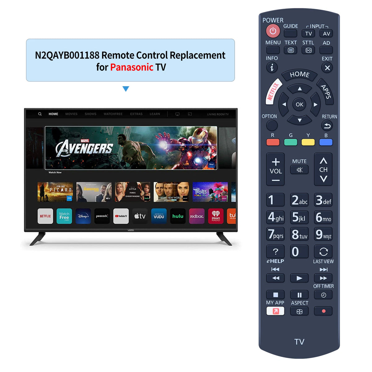 N2QAYB001188 Remote Control For Panasonic TV TH-43FX600A TH-49FX600A