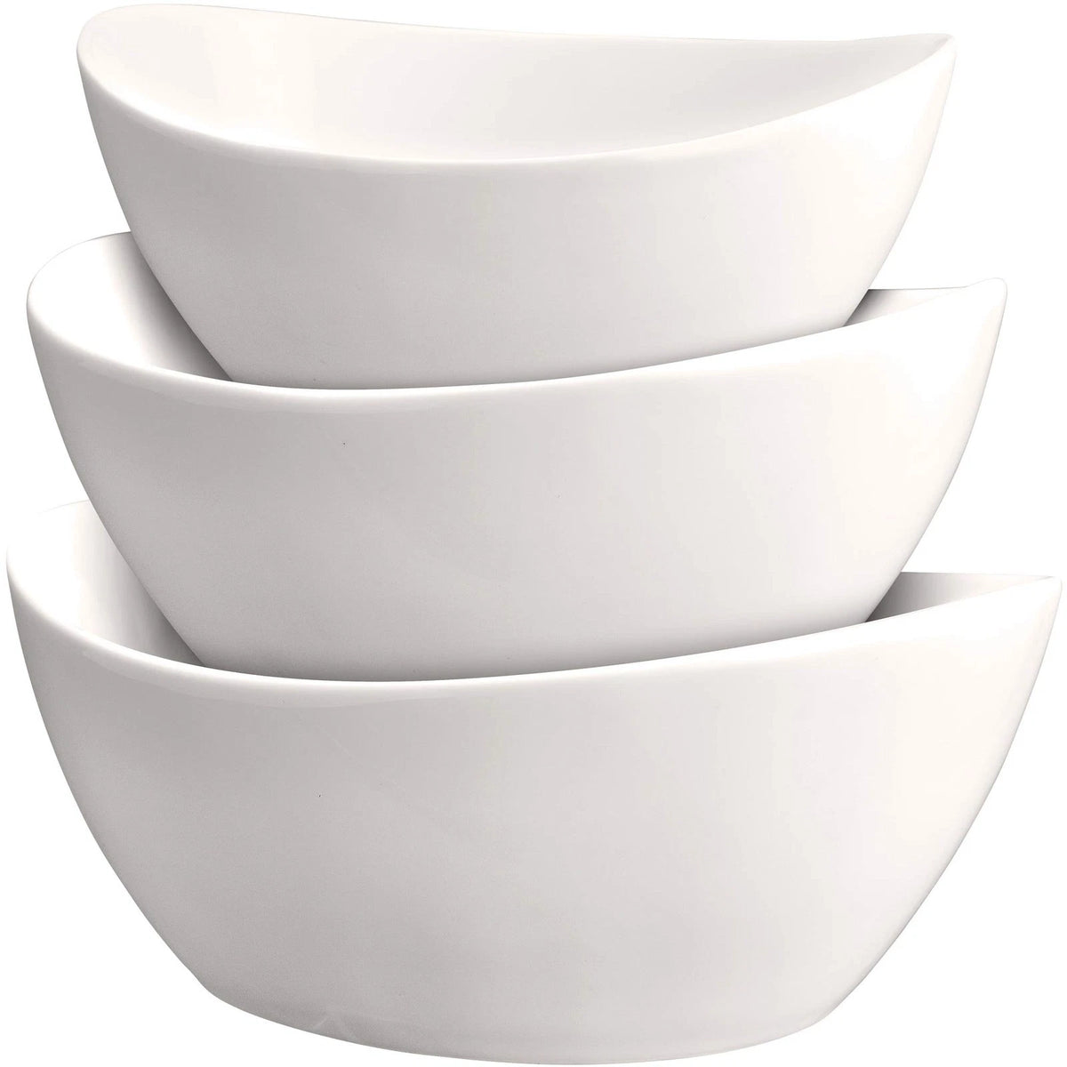 3 Piece Serving Bowl Set – Elegant White 8.4 inches x 7.8 inches,