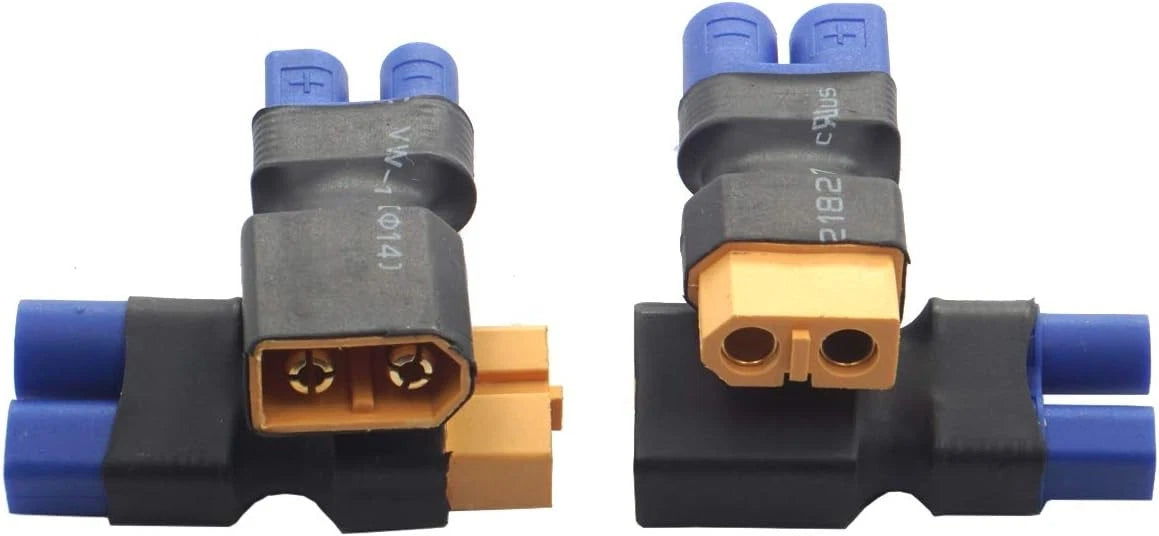 2Pair ShareGoo RC XT60 to EC3 Plug Female Male Adapter Connector for Black