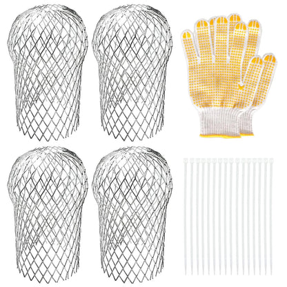 Sankoly 4 Pack Downspouts Gutter Guard Aluminum Filter Strainer Expandable...