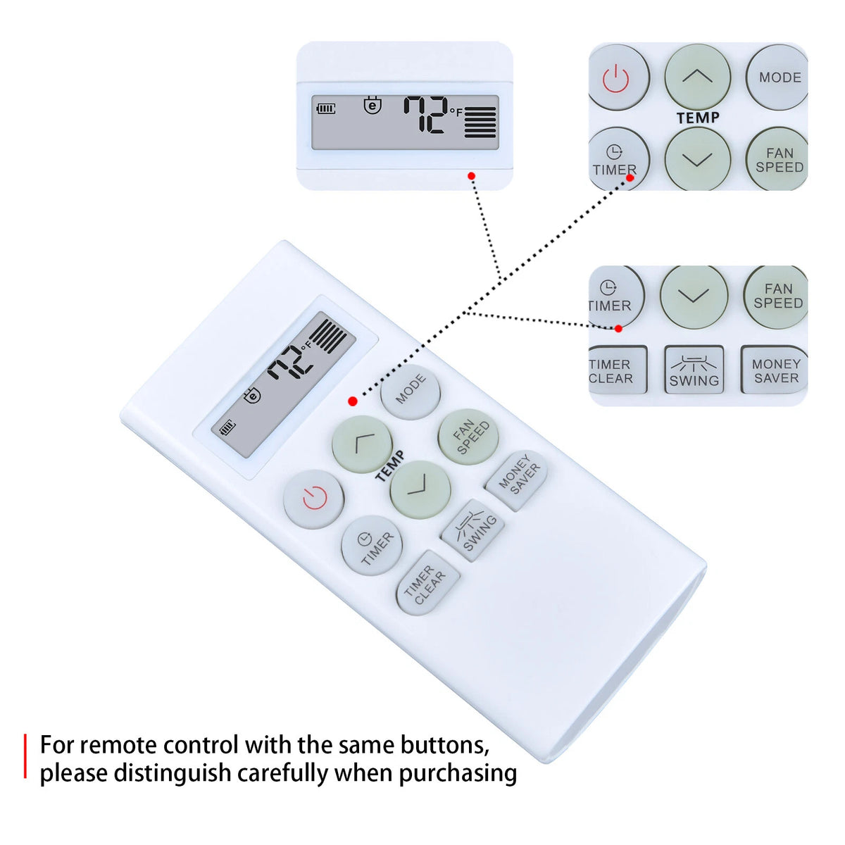 AKB73756214 Remote Control For Friedrich Air Conditioner AKB73756218