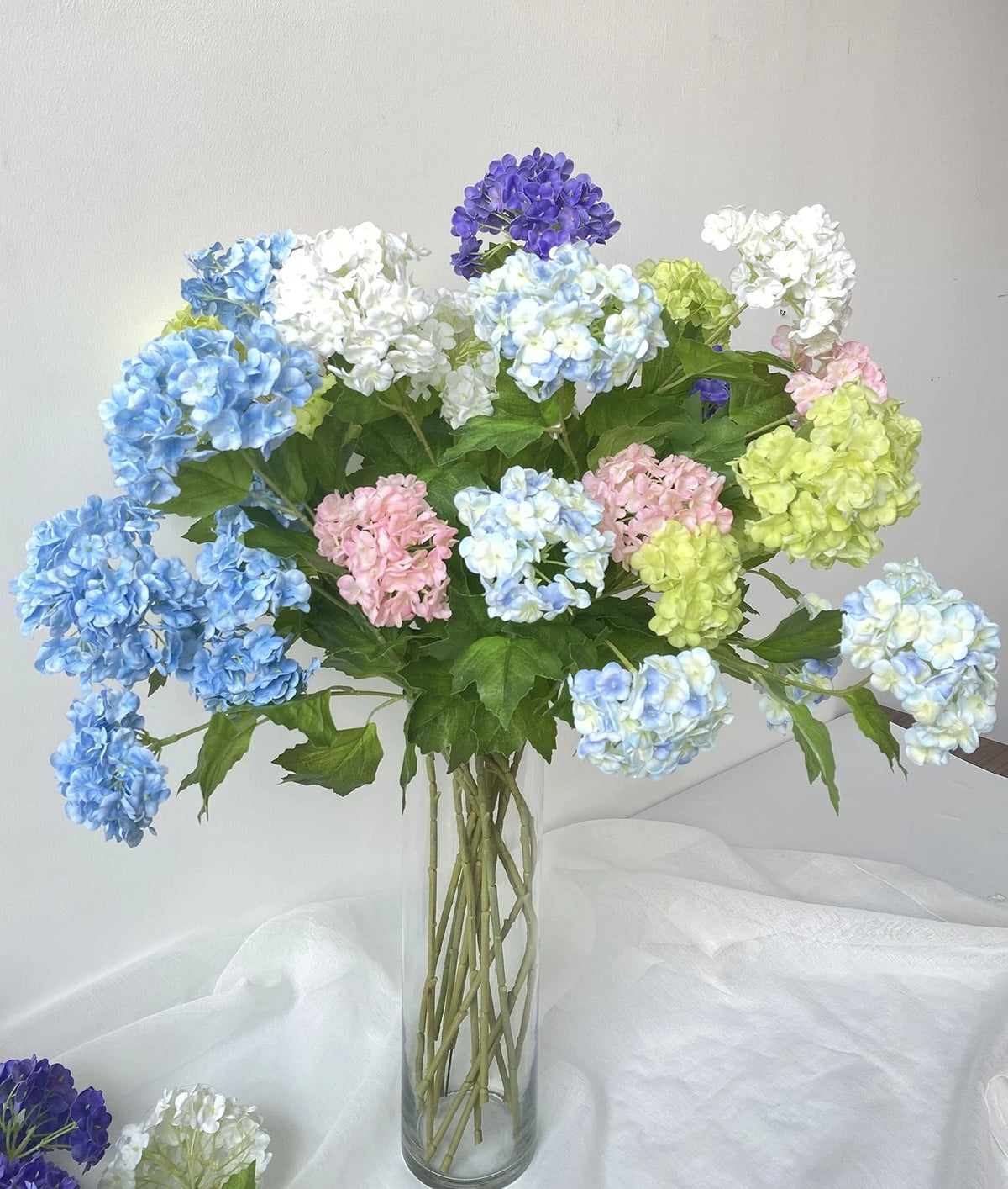 YalzoneMet 4 Pcs Artificial 26.8 inches x 3.15/3.94 x 4 pcs, Sky Blue