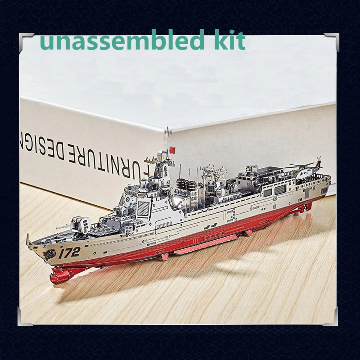 1/1000 052D Destroyer Ship Model Military Boat Unassembled DIY Collection Kit