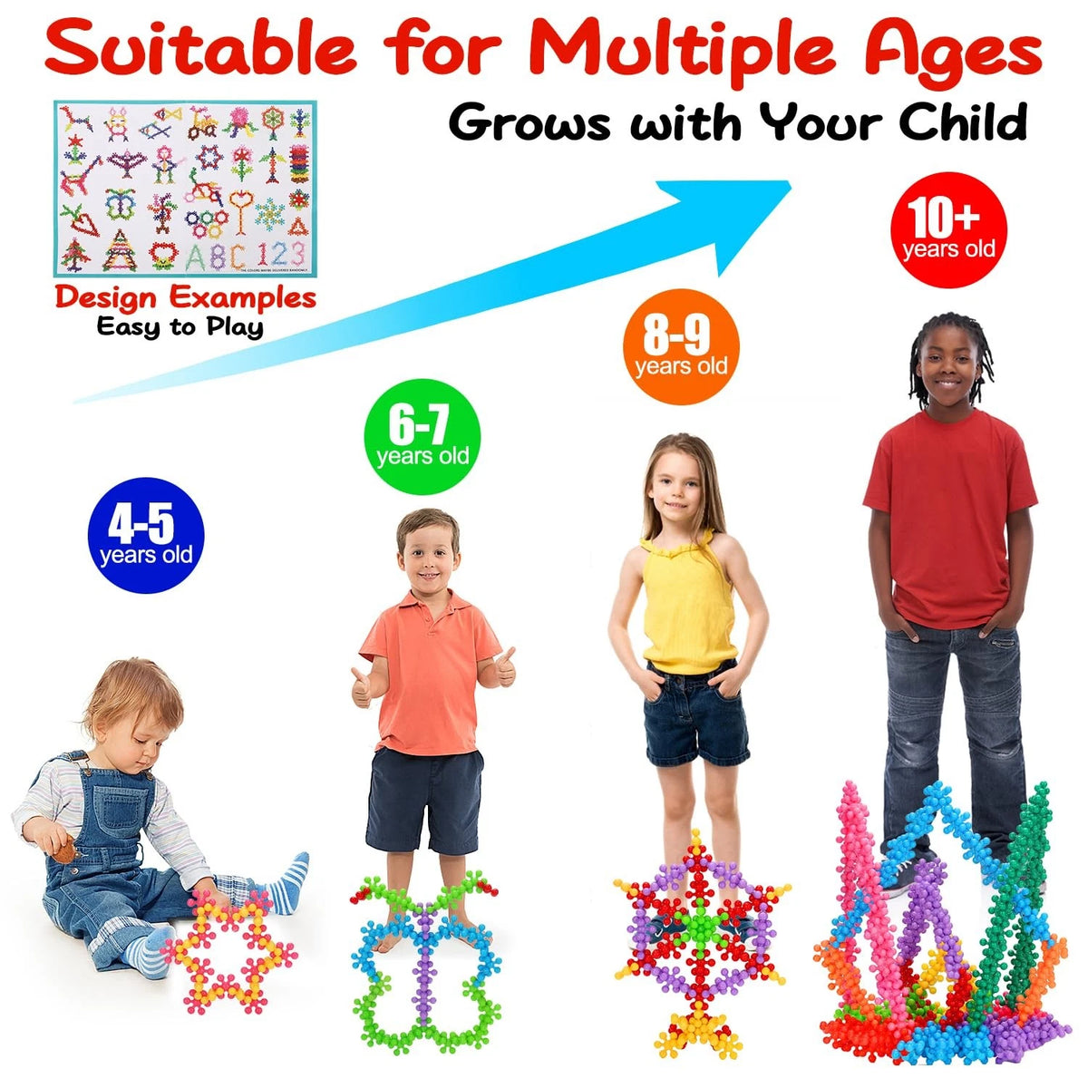 Kids Building STEM Toys for 3 4 5 6+ Year Old Boy Girl Small, Colorful