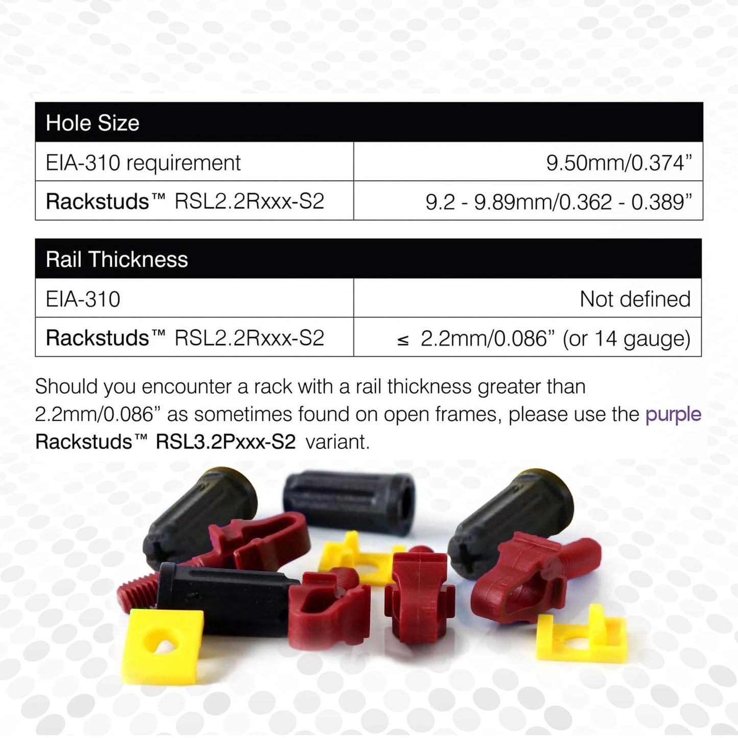 Rackstuds R20 Series II - Server Rack Screws 20 Pack | Cage Nut 20 Pack, Red