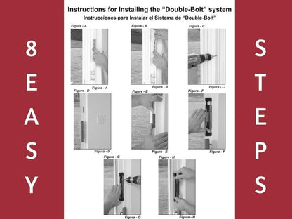 Double Bolt Lock for Sliding Glass Doors - ly Patented - Advanced Black