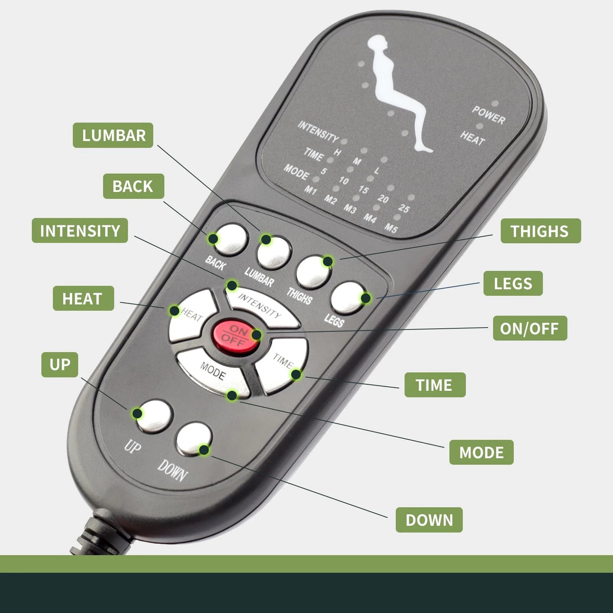 ALLCSM 3 Pin Replacement Massage Function Remote Handset 3 Pin, Black