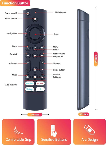 NS-RCFNA-21 CT-RC1US-21 Voice Remote Control For Insignia Toshiba Smart TV
