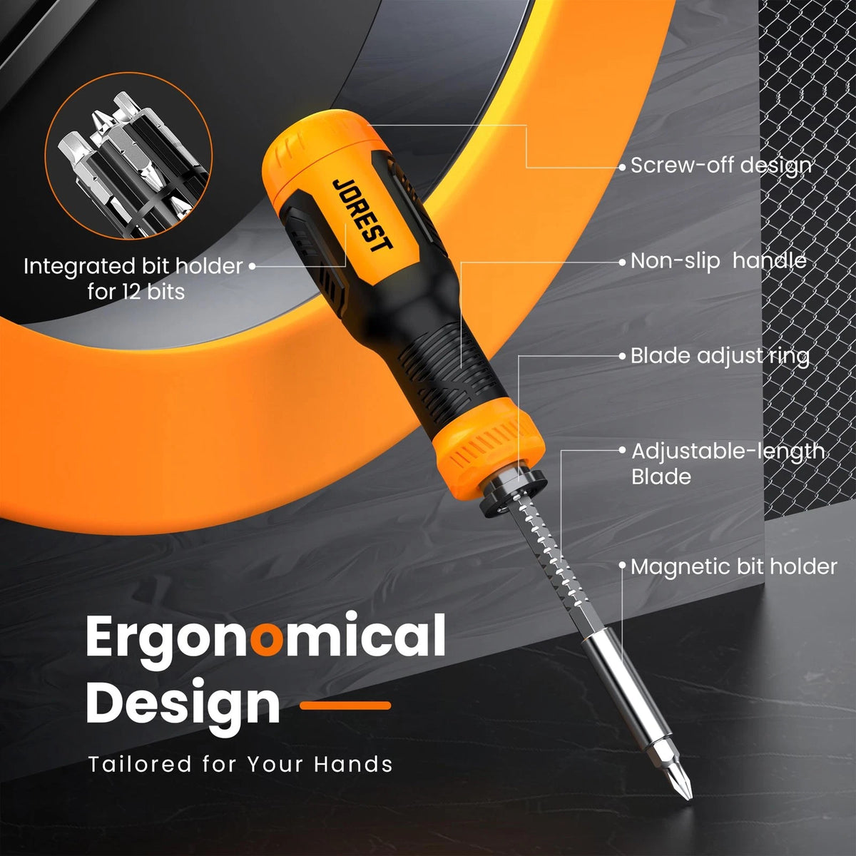 JOREST 25 in 1 Multibit Screwdriver Set, Magnetic Multitool Colorful