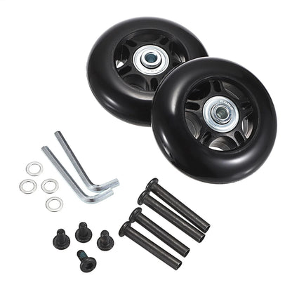 OwnMy 75mm x 23mm Luggage Wheels Replacements Set of 2 / 2.95", Black