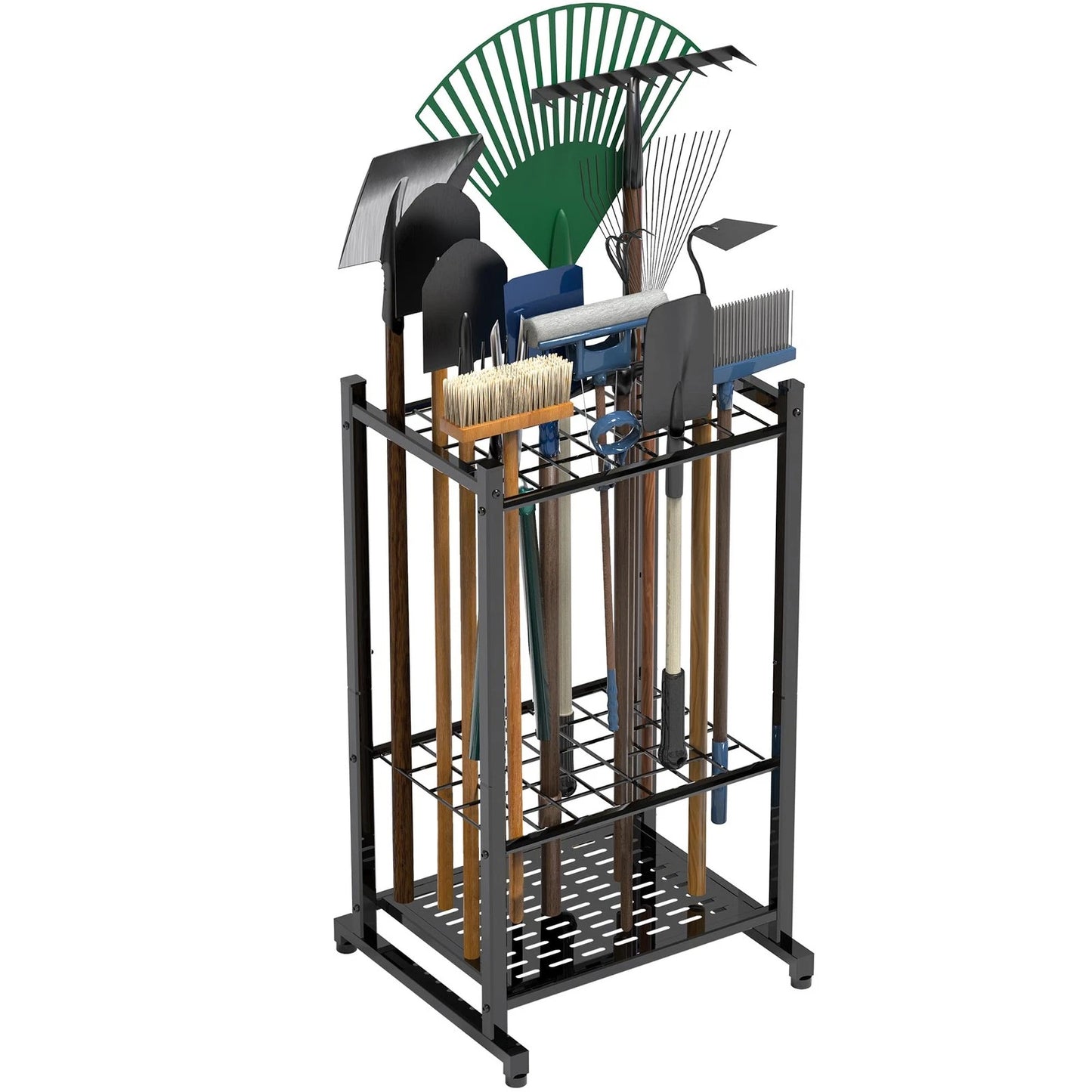 Garden Tool Organizer, Yard Tower Rack for Garage Rack, Black