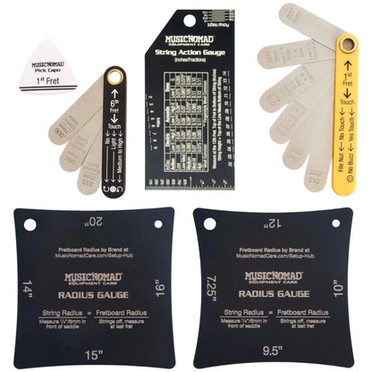 MusicNomad Precision 6 pc. Guitar Setup Gauge Tool Set - 5x6x2 inches, Black