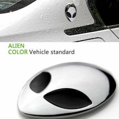 2PCS Chrome Metal 3D Alienware Head Auto Logo Sticker Badge Emblem Car Decal