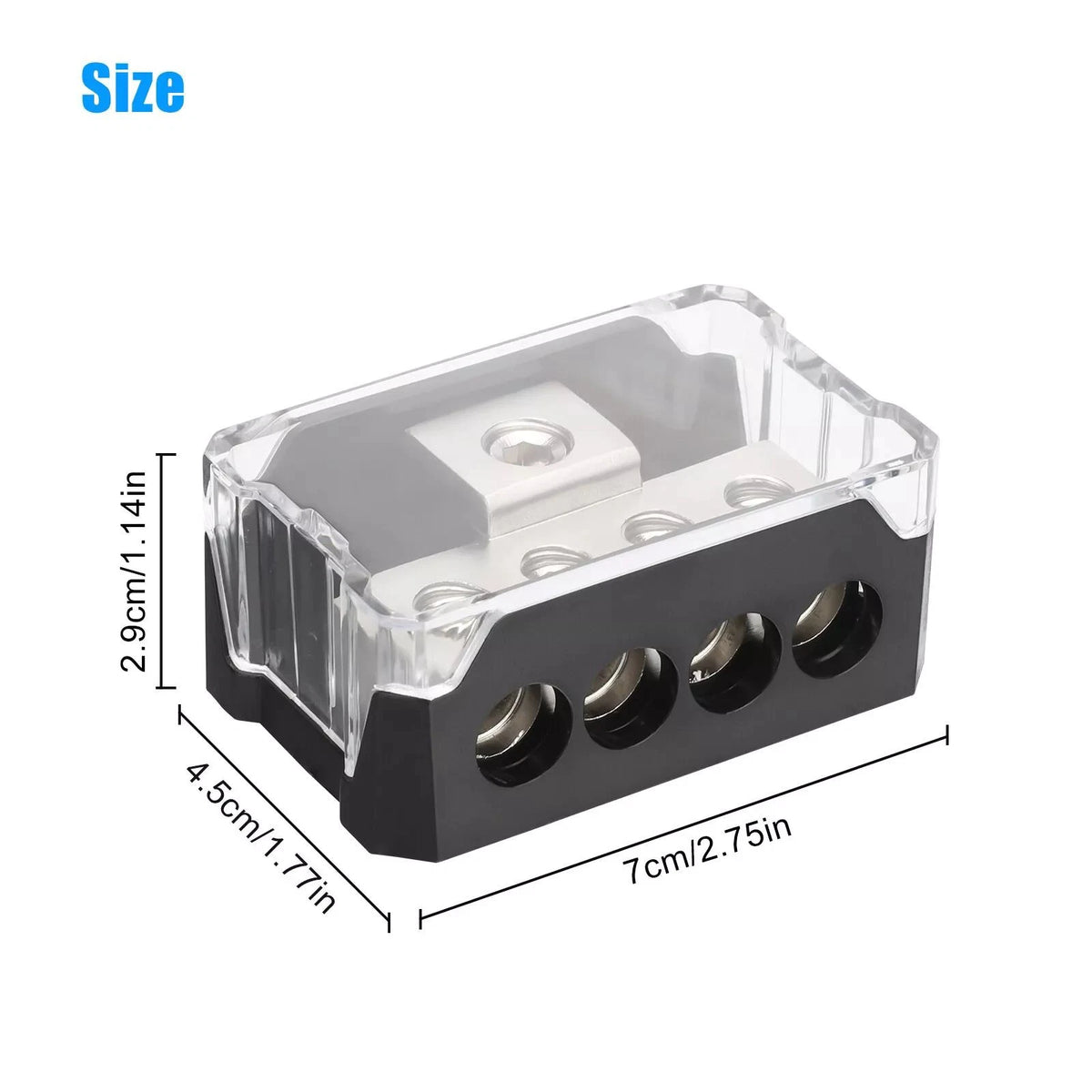7*4.5*2.9cm 2Pcs Car Audio Power Distribution Block 0/2/4 AWG Input