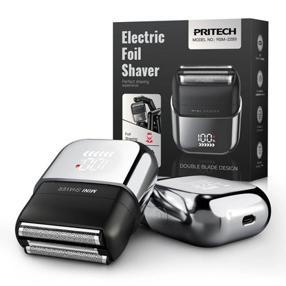 Electric Foil Shaver for Men - Mini Razor Face Shaving Black